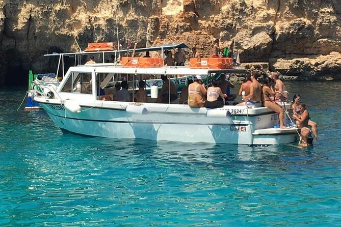 Comino and Gozo Private Boat Tour : Julie Pearl Boat - Elephant Rock and the Santa Maria Caves