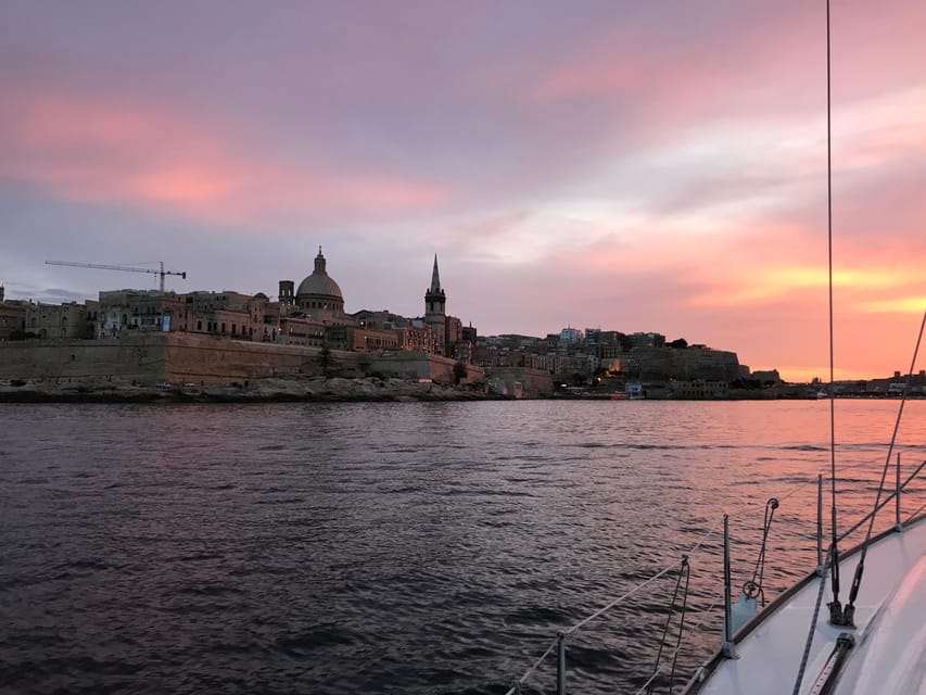 From Valletta: Romantic Sunset Cruise on a Sailing Yacht - Dinner under the stars