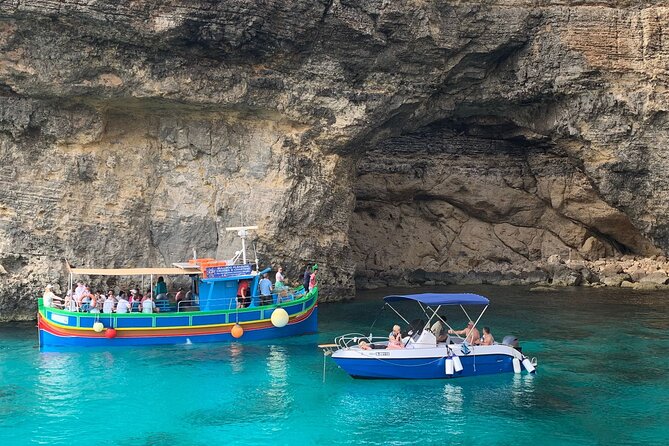 Full Day Private charter to Crystal & Blue Lagoon, Caves & Gozo - San Niklaw Bay for a calmer swim