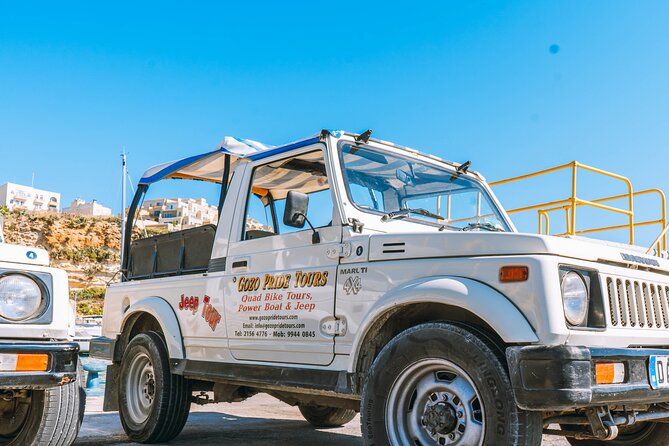 Gozo Full-Day Jeep Tour with Private Boat to Gozo & return - Ramla Bay, Calypso Cave, and the swimming break