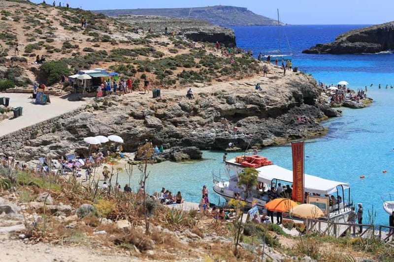 Malta: Comino, Blue Lagoon, + Sea Caves Day Trip - The Blue Lagoon: beautiful, busy, and regulated
