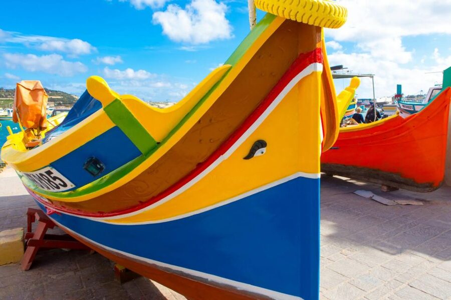 Malta: Marsaxlokk, Blue Grotto, and Qrendi Guided Tour - The Blue Grotto from cliff to sea cave