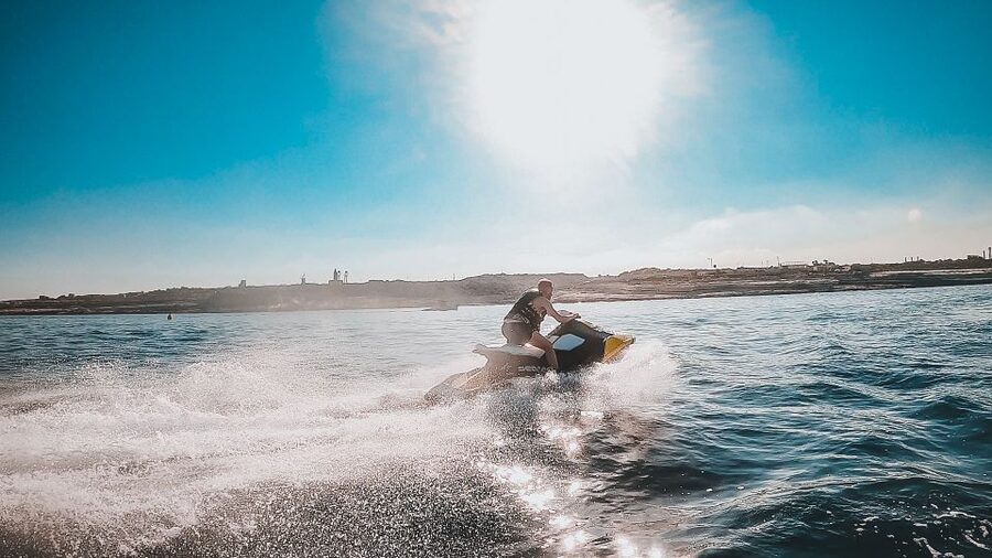 Malta: Private Jet Ski Experience - Riding toward St Peter’s Pool