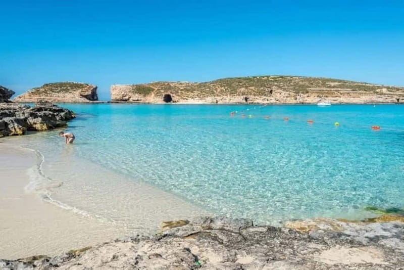 Mellieha: 1:00pm Speedboat round Comino Caves 2h Blue Lagoon - Crystal Lagoon on the return route