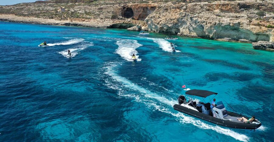 Mellieha: Comino and Blue Lagoon Jet Ski Safari Tour at 3 PM - Lovers Cave and the return to Marfa Bay