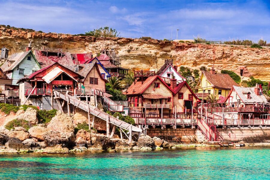 Mellieha: Popeye Village with Optional Private Transfers - Anchor Bay Lido and the summer water facilities