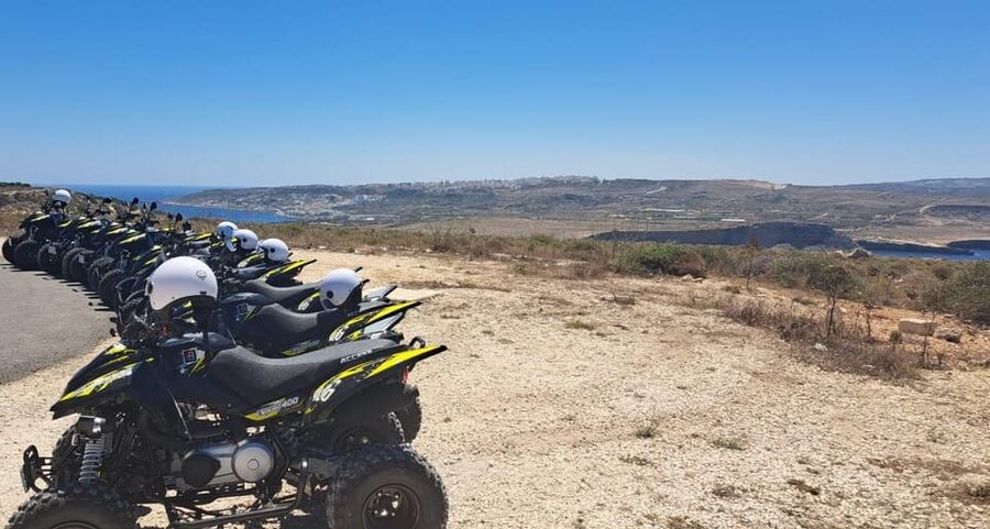 North Malta: Quad Bike Tour with Scenic Land, Sea & Swimming - The Mellieha viewpoint and the road toward Popeye Village