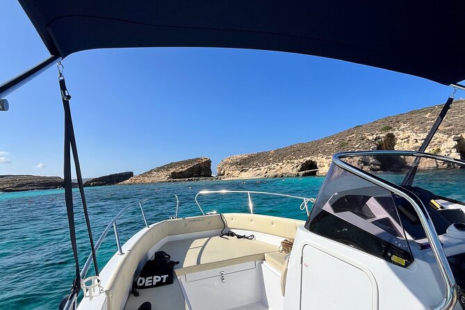 Private speed boat trip to Comino, Blue Lagoon and Caves - Crystal Lagoon: the calmer first swim