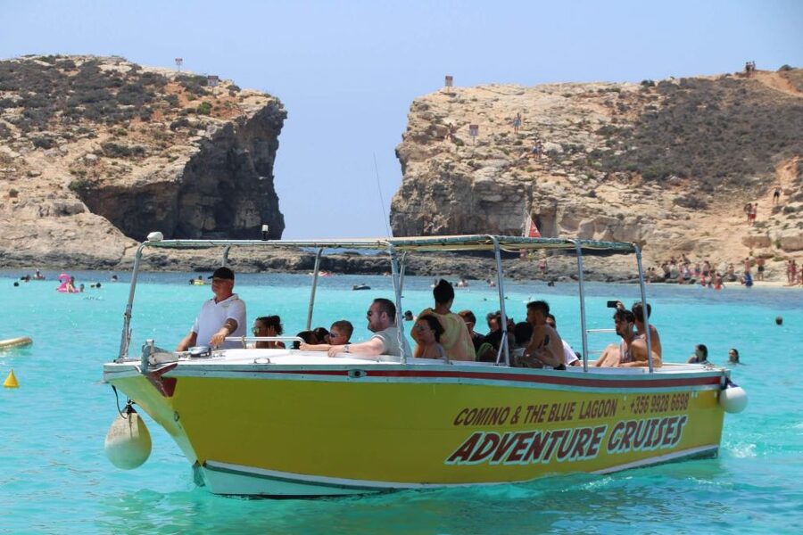 Sliema: Boat Trip to Comino Blue Lagoon, Gozo, and Caves - Crystal Lagoon: your first jump into the sea