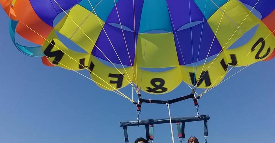 St. Julian's: Malta Parasailing Adventure with Photos - Getting fitted for the flight
