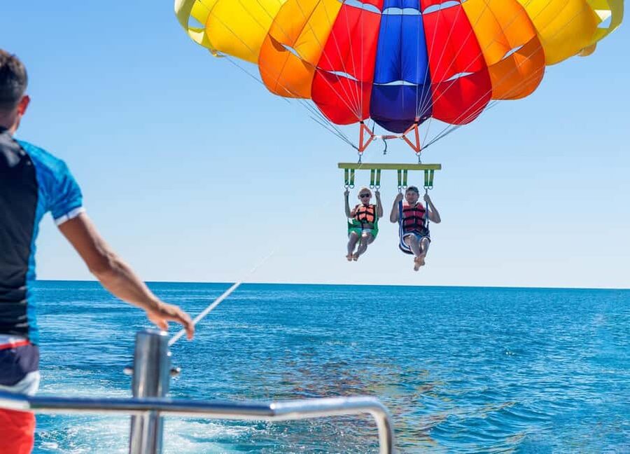 St. Julian's: Parasailing Flight with Photos and Videos - Taking off from the boat