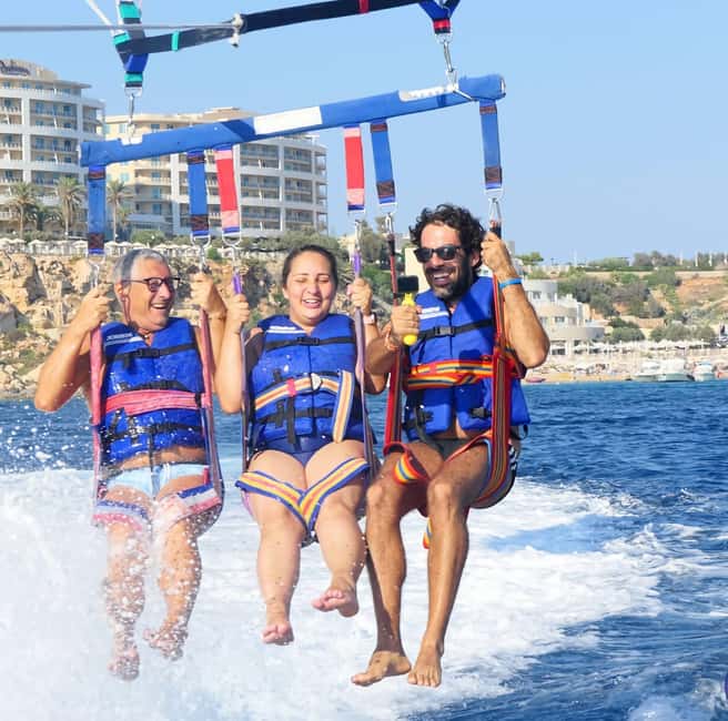 St. Julian's: Parasailing Flight with Photos and Videos - The boat ride and safety briefing