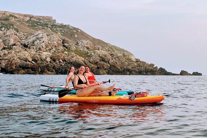 SUP Sunset Paddling to Ta Marija Caves - A snorkeling stop at a quiet bay