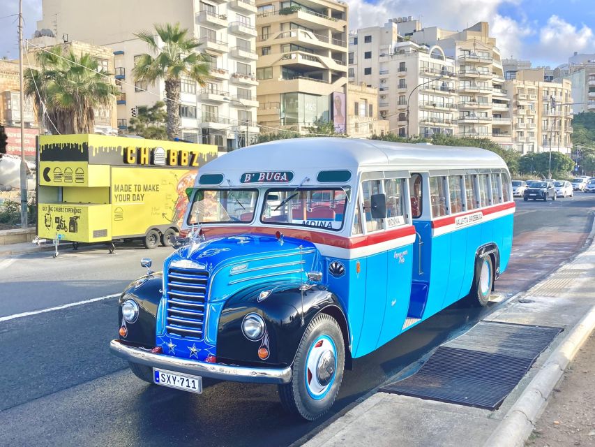 Valletta: Vintage Bus to Valletta, Sliema, Rabat & Mdina - Starting near Triton Fountain in Valletta